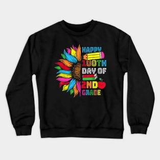 Happy 100th Day Of Second Grade 100 Days Smarter Crewneck Sweatshirt